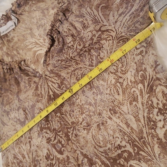 Liz Claiborne Sheer Top Blouse w/ Camisole Long Sleeve Peasant Style Sz S - Picture 8 of 13